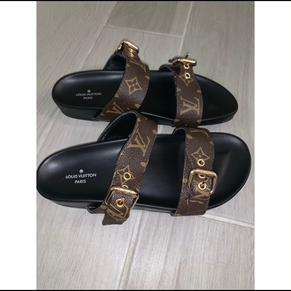 Louis Vuitton Shoes - Louis Vuitton Bom Dia Two Strap Sandals Flat Mules